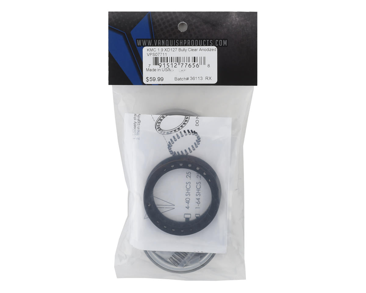 Vanquish Products 1.9" KMC XD127 Bully CNC Aluminum Crawler Beadlock Wheels