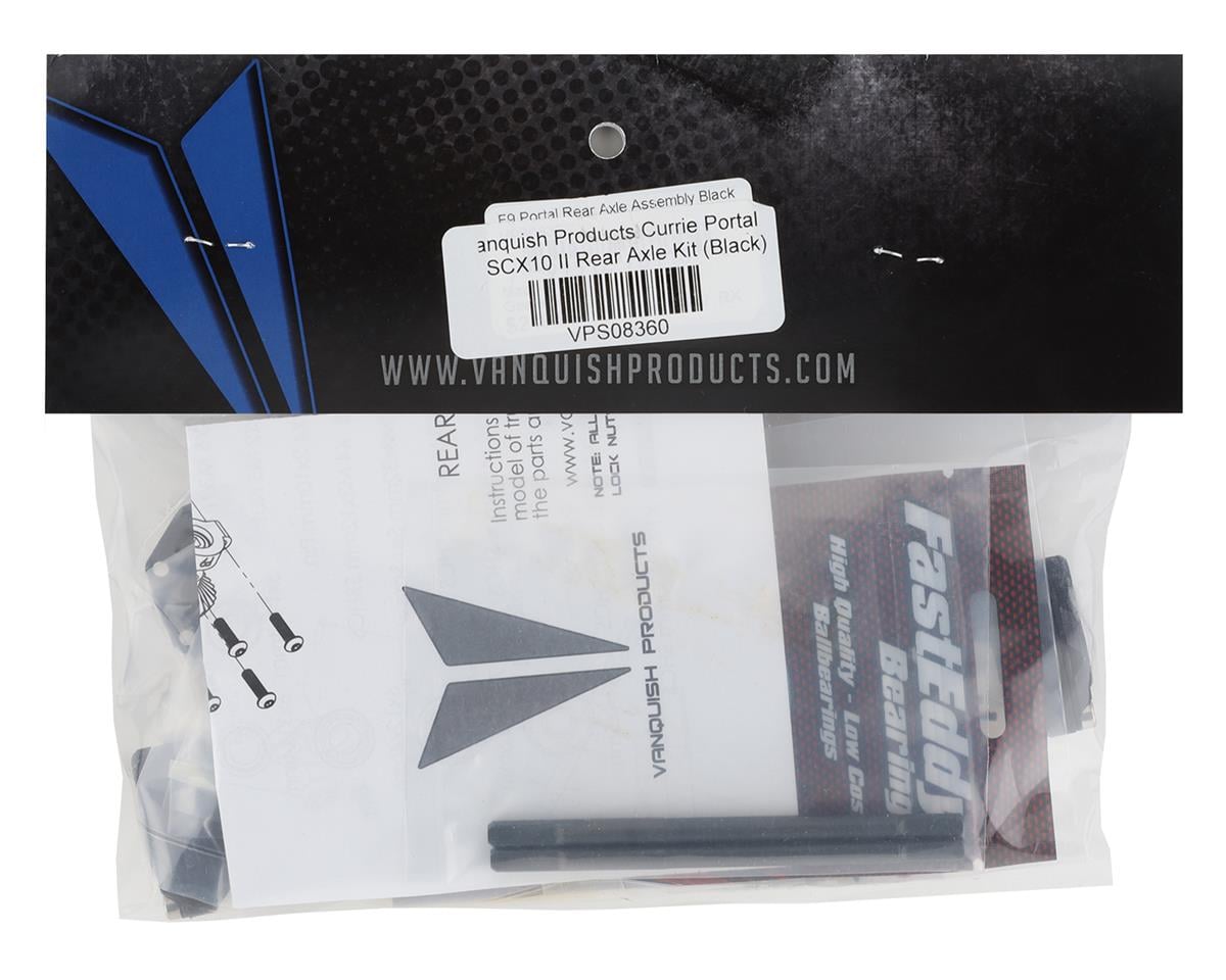 Vanquish Products Currie Portal F9 SCX10 II Rear Axle Kit (Black)