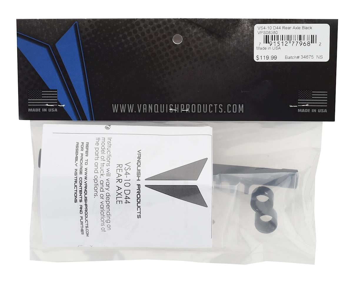 Vanquish Products VS4-10 Currie D44 Rear Axle (Black)