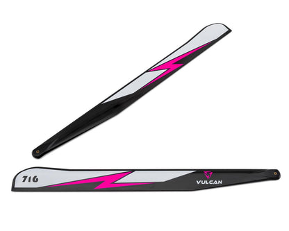 Vulcan Rotors EVO VP 716mm Carbon Fiber Main Blade Combo Set (Pink)