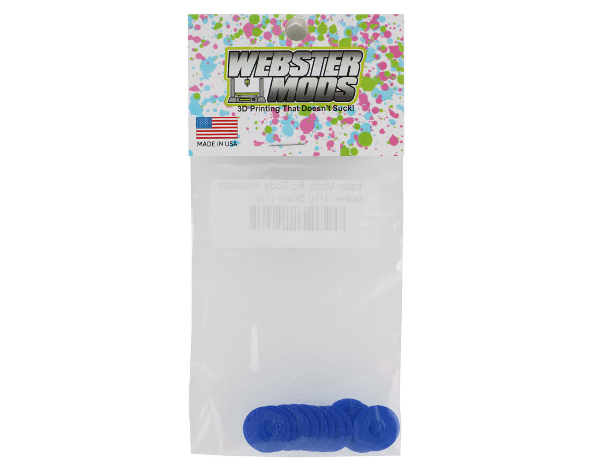 Webster Mods 1/10 Scale Protective Body Washers (12) (Blue)