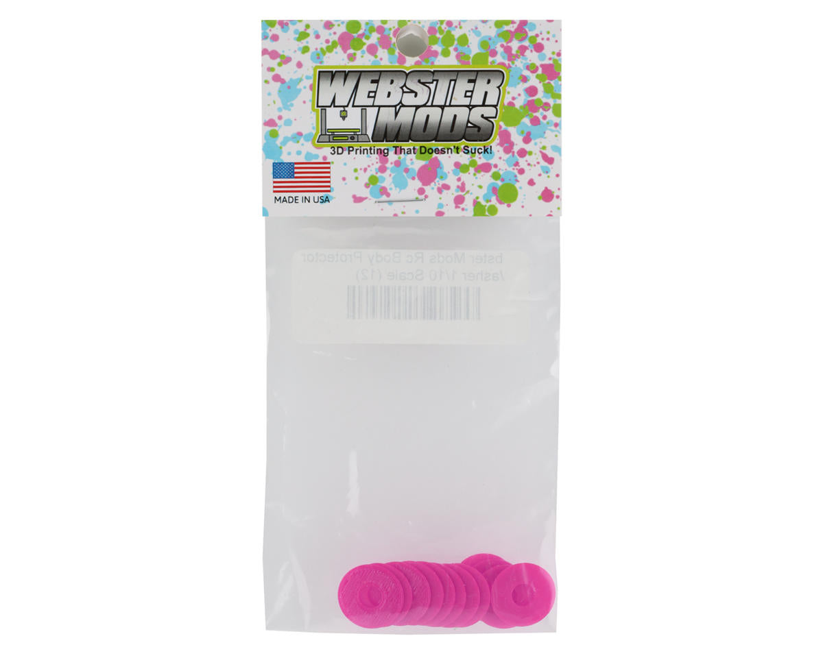 Webster Mods 1/10 Scale Protective Body Washers (12) (Pink)