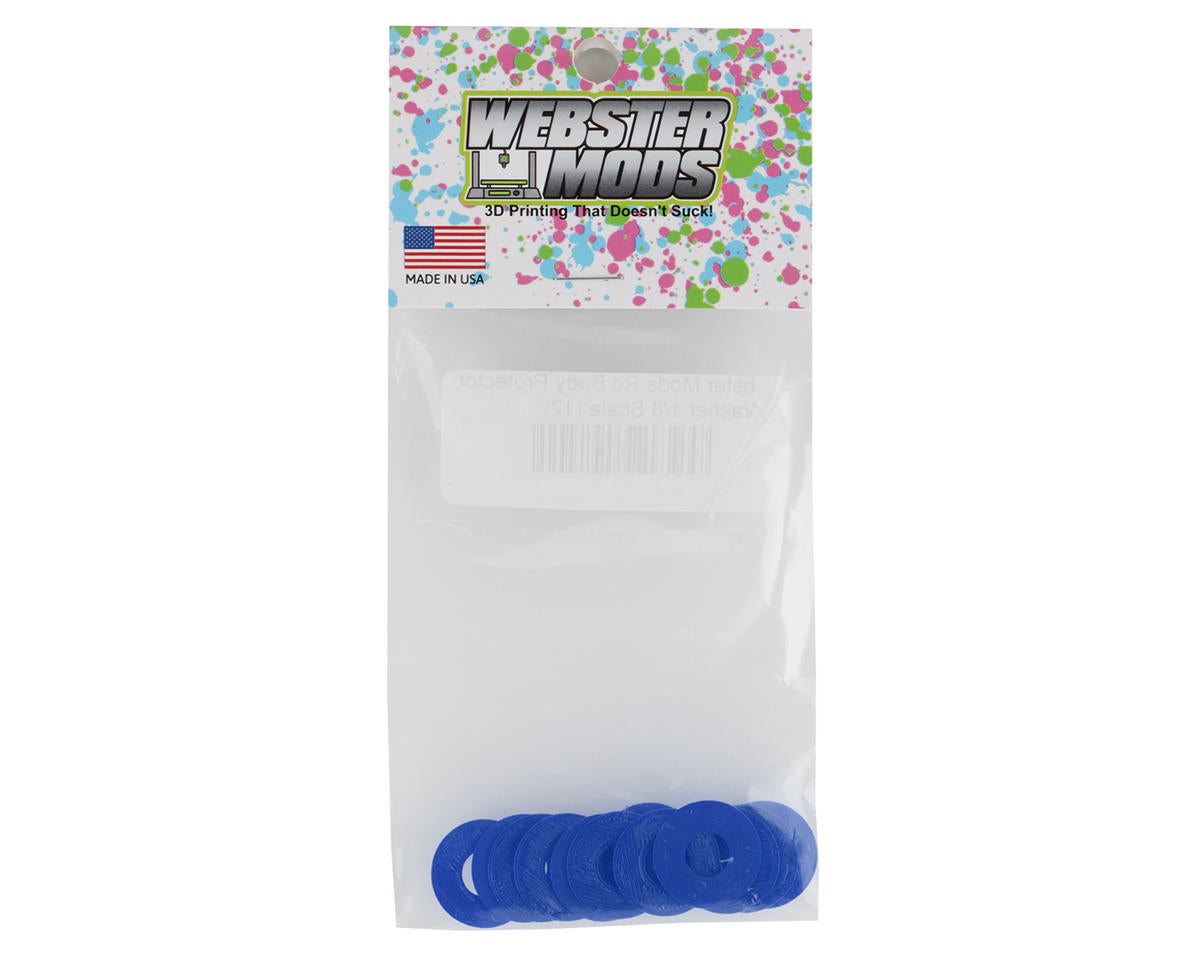 Webster Mods 1/8 Scale Protective Body Washers (12) (Blue)