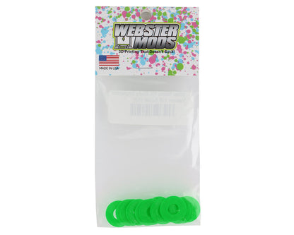 Webster Mods 1/8 Scale Protective Body Washers (12) (Green)
