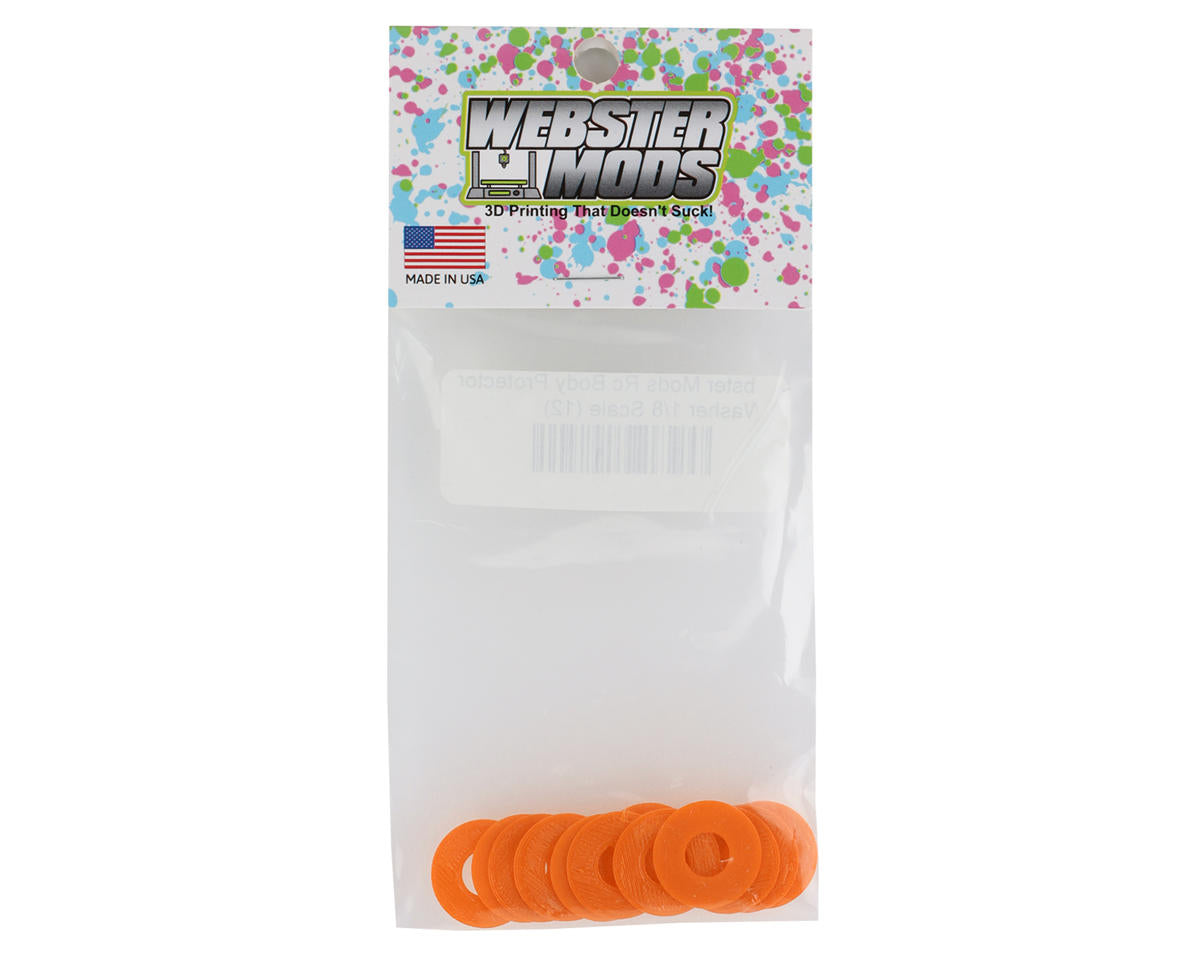 Webster Mods 1/8 Scale Protective Body Washers (12) (Orange)