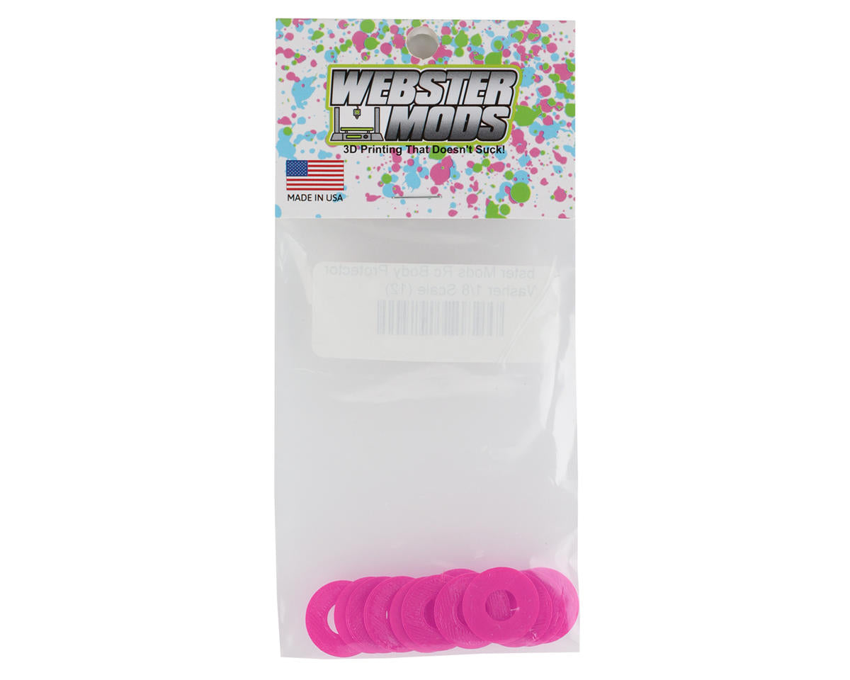 Webster Mods 1/8 Scale Protective Body Washers (12) (Pink)