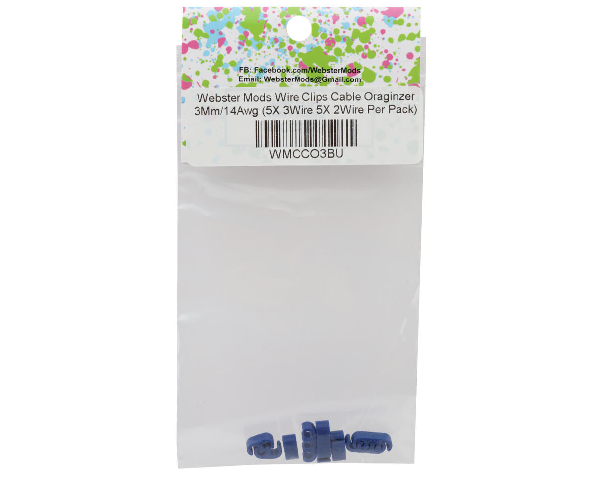 Webster Mods Wires & Cables Organizer Clips (Blue) (14AWG)