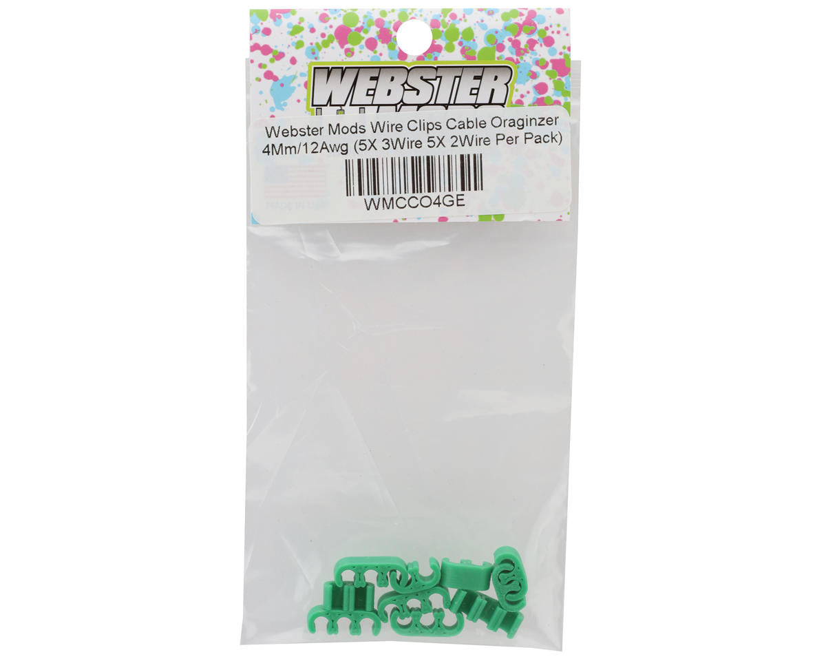 Webster Mods Wires & Cables Organizer Clips (Green) (12AWG)