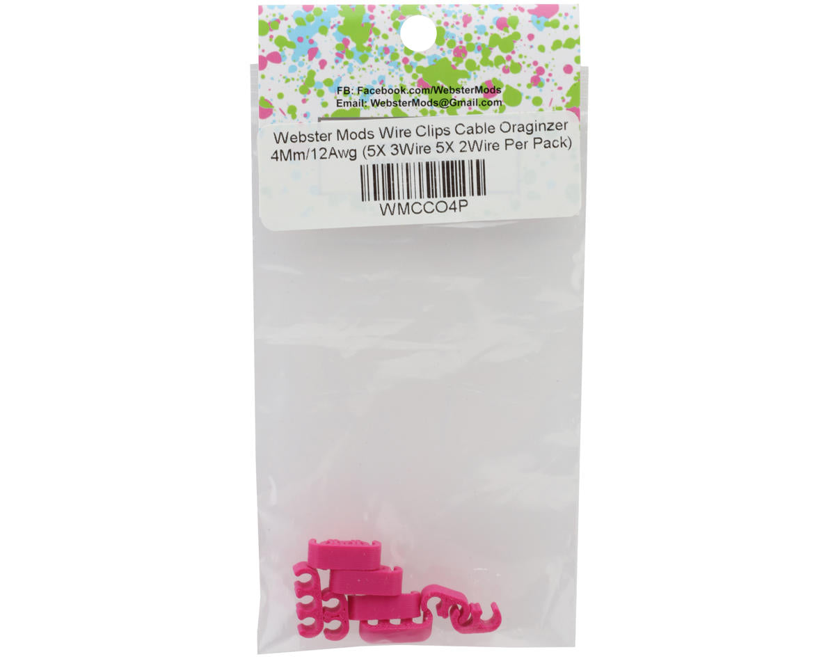 Webster Mods Wires & Cables Organizer Clips (Pink) (12AWG)