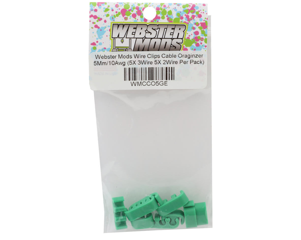 Webster Mods Wires & Cables Organizer Clips (Green) (10AWG)