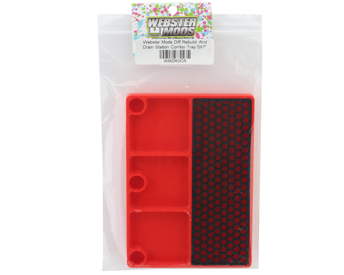 Webster Mods Differential Rebuild & Drain Tray (Red) (178x127mm)
