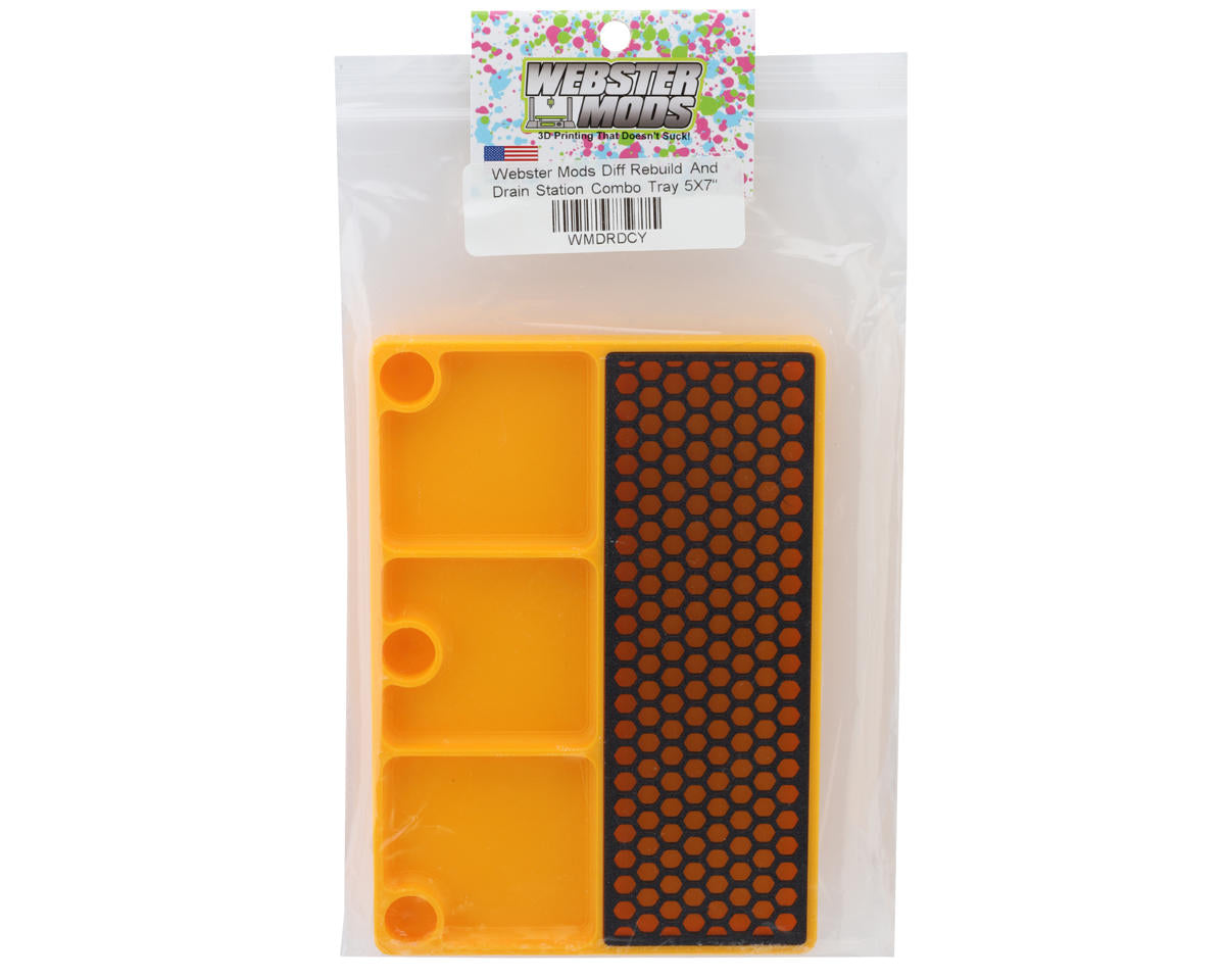 Webster Mods Differential Rebuild & Drain Tray (Yellow) (178x127mm)