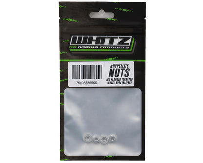 Whitz Racing Products 4mm Flanged Wheel Nuts (Silver) (4)