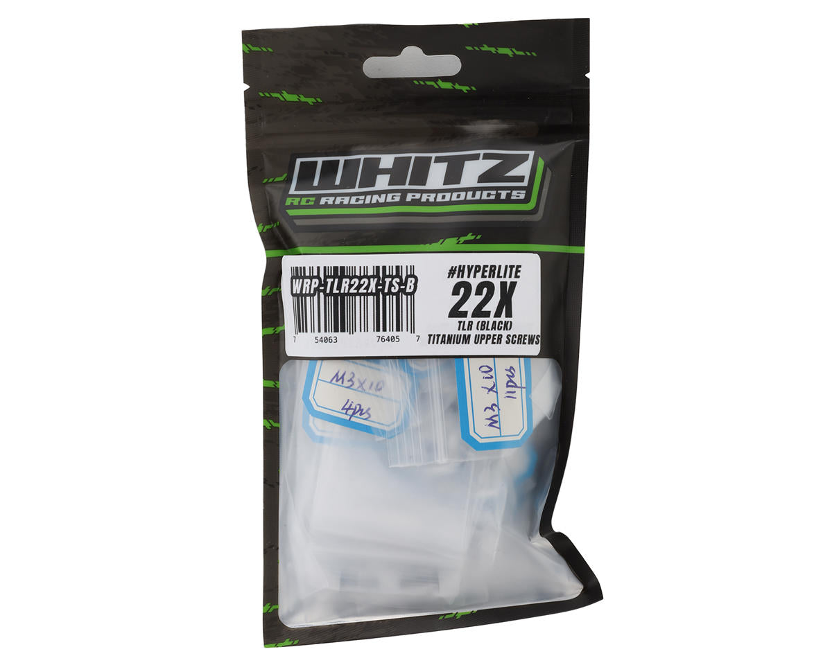 Whitz Racing Products HyperLite TLR 22X-4 Titanium Upper Screw Kit (Black)