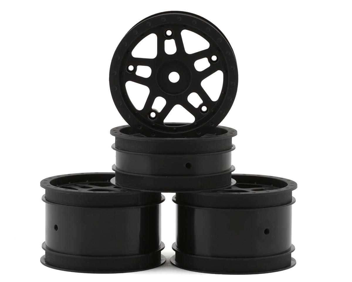 Whitz Racing Products 1/10 Whiplash 2.2" Sprint Car Dirt Oval Wheels Set (Black)