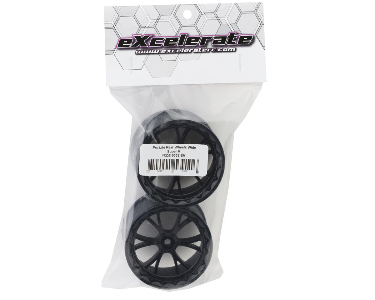 eXcelerate Super V Pro Lite Rear Wheels (Black) (Wide) (2)