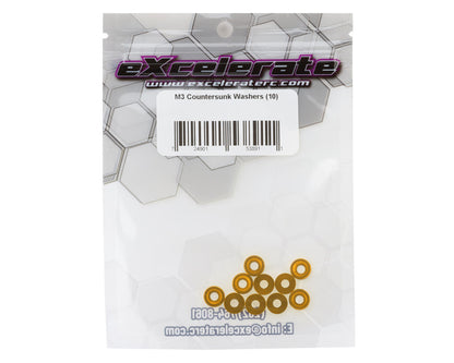 eXcelerate 3mm Countersunk Washers (Gold) (10)