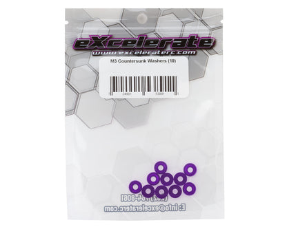 eXcelerate 3mm Countersunk Washers (Purple) (10)