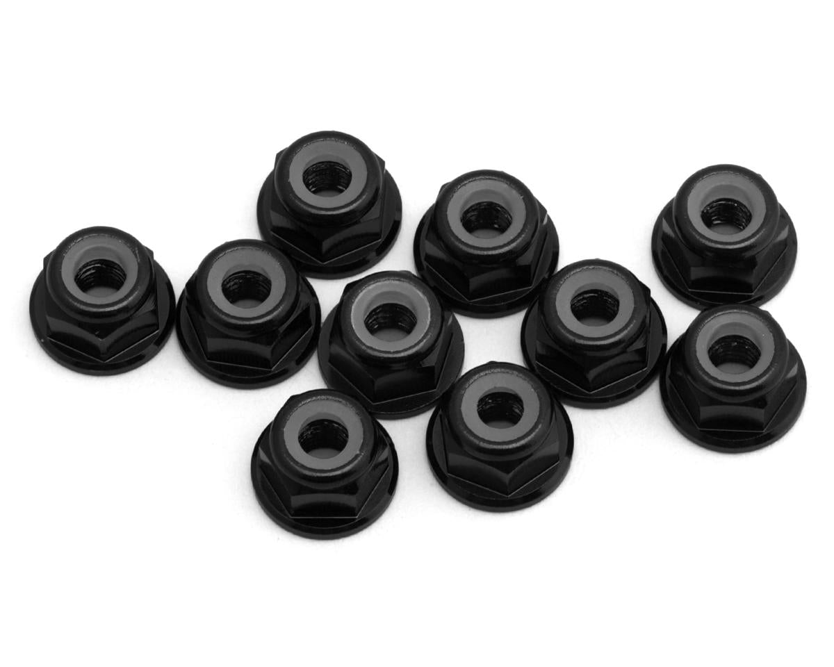eXcelerate 3mm Flanged Aluminum Lock Nuts (Black) (10)