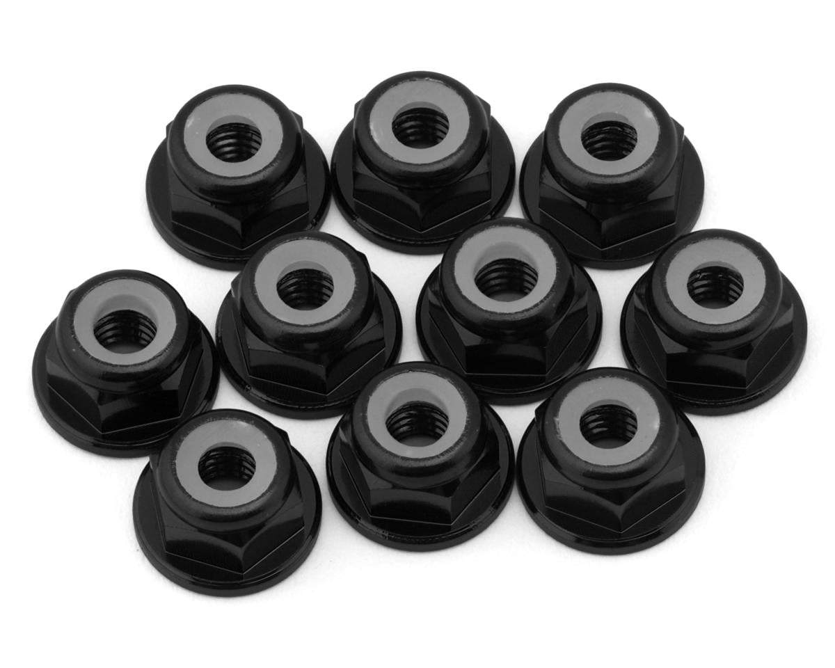 eXcelerate 4mm Flanged Aluminum Lock Nuts (Black) (10)