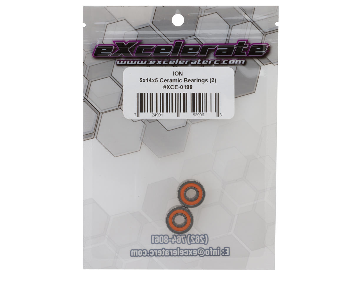 eXcelerate ION 5x14x5mm Ceramic Rubber Sealed Bearings (2)