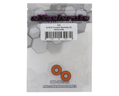 eXcelerate ION 5x16x5mm Ceramic Rubber Sealed Bearings (2)