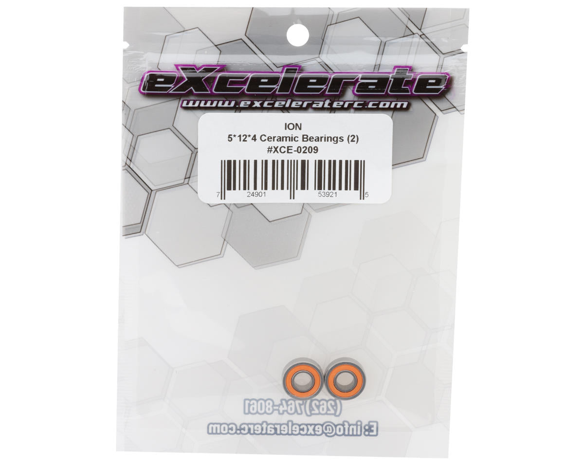 eXcelerate 5x12x4mm ION Ceramic Ball Bearings (2)