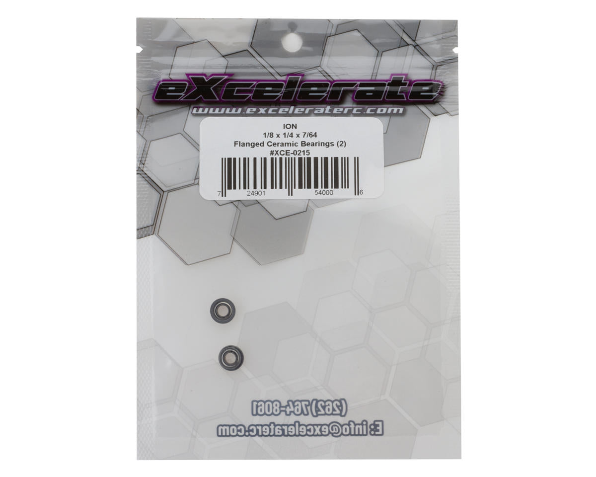 eXcelerate ION 1/8x1/4x7/64in Flanged Ceramic Bearings (2)