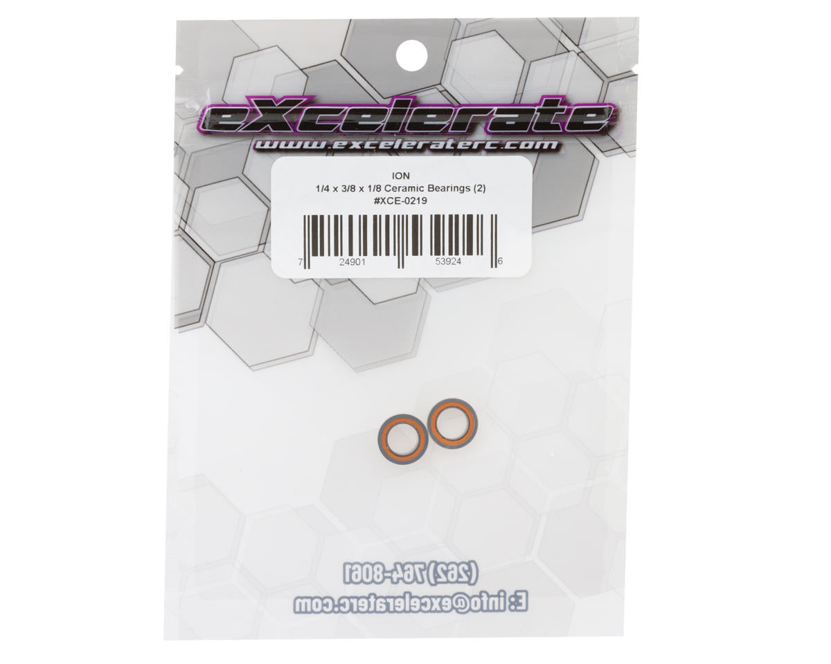 eXcelerate 1/4x3/8x3/16in ION Flanged Ceramic Ball Bearings (2)