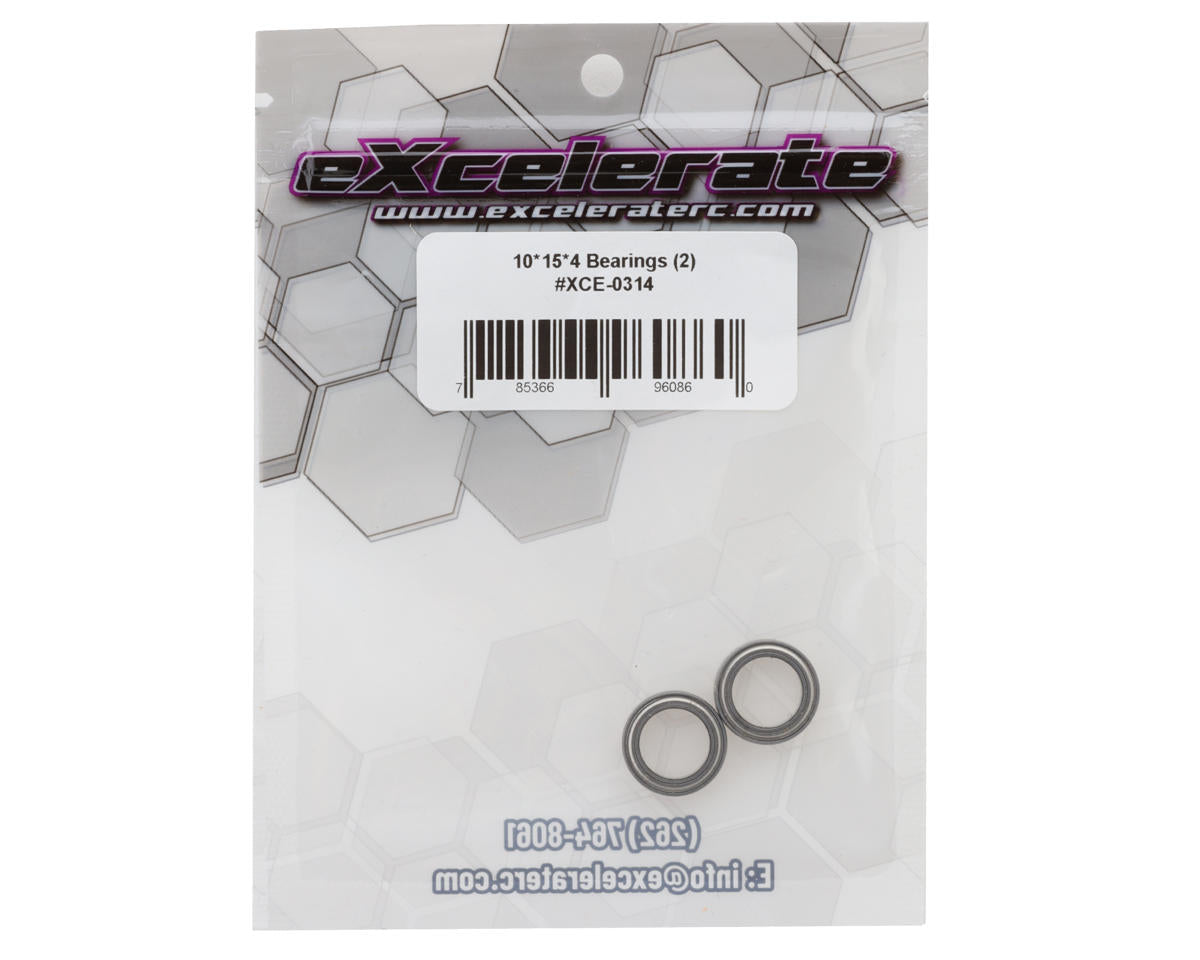 eXcelerate 10x15x4mm  Metal Shielded Ball Bearings (2)
