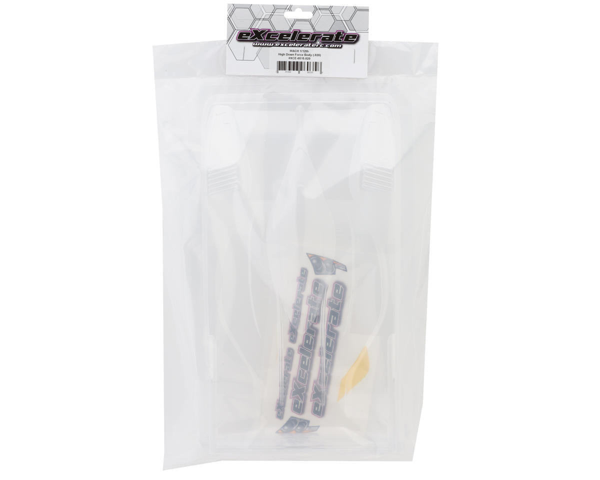 eXcelerate MACH "HD" 1/12 High Down Force Pan Car Body (Clear) (.020)