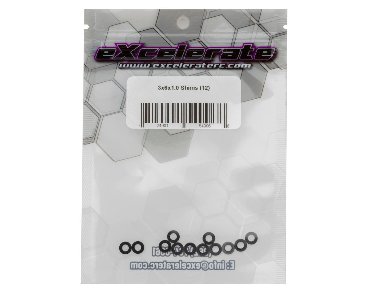 eXcelerate 3x6x1mm Aluminum Shims (Black) (12)
