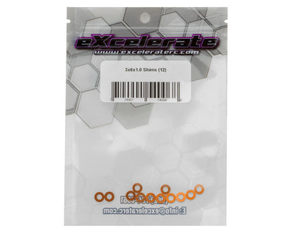 eXcelerate 3x6x1mm Aluminum Shims (Orange) (12)