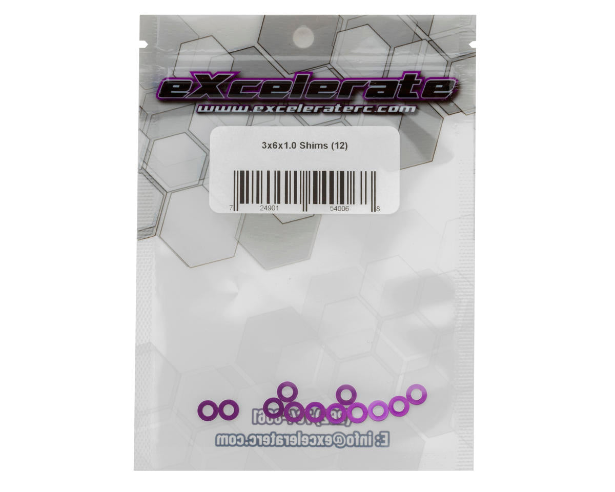 eXcelerate 3x6x1mm Aluminum Shims (Purple) (12)