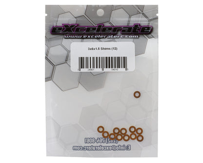 eXcelerate 3x6x1.5mm Aluminum Shims (Orange) (12)