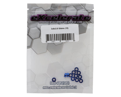 eXcelerate 3x6x3mm Aluminum Shims (Blue) (12)