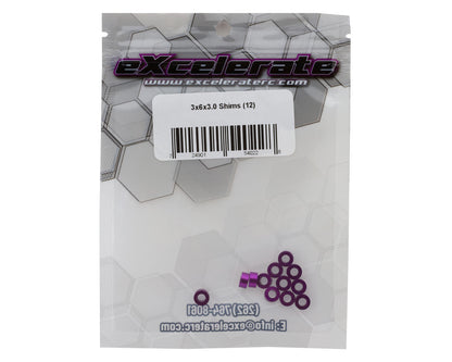 eXcelerate 3x6x3mm Aluminum Shims (Purple) (12)