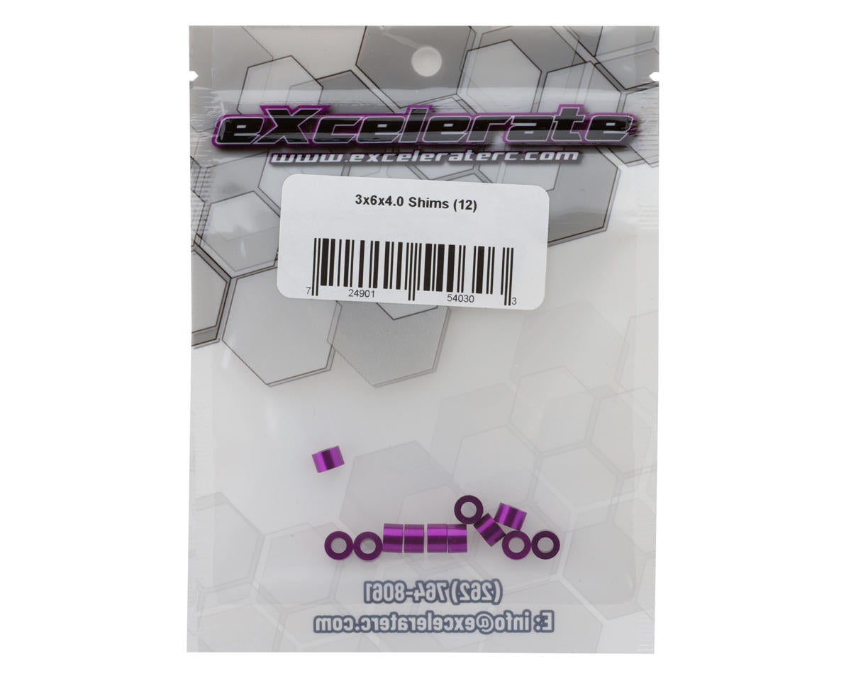 eXcelerate 3x6x4mm Aluminum Shims (Purple) (12)