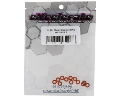 eXcelerate 3x6mm Aluminum Shim Pack (Orange) (12) (0.5, 1.0, 2.0mm)