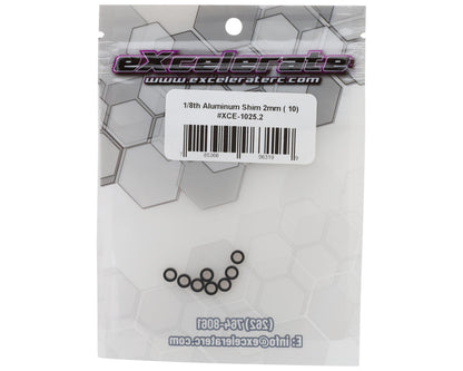 eXcelerate 1/8 Shaft Aluminum Shims (2mm) (Black) (10)