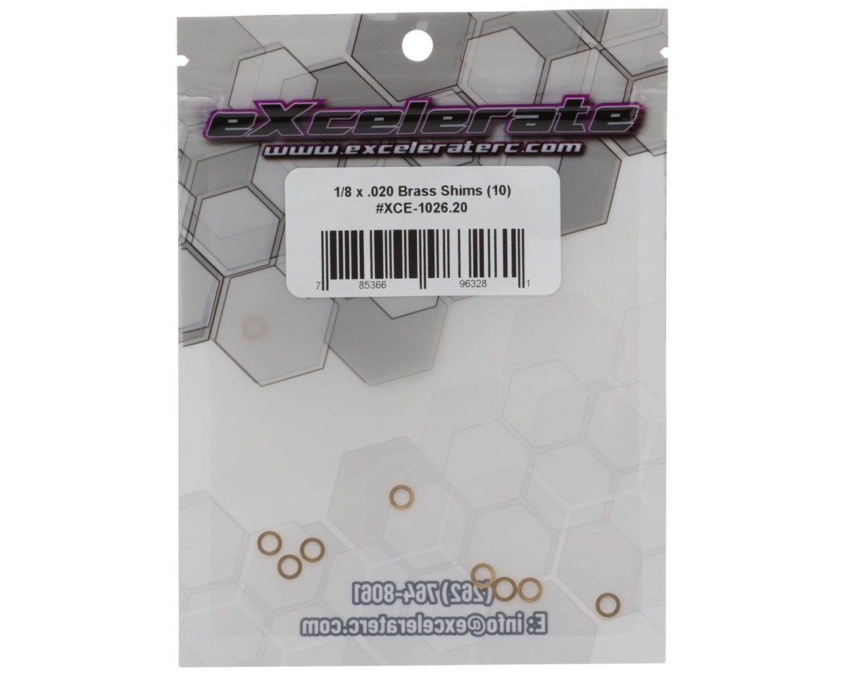 eXcelerate 1/8" Shaft Brass Shims (Gold) (10) (0.20mm)