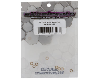 eXcelerate 1/8" Shaft Brass Shims (Gold) (10) (0.20mm)