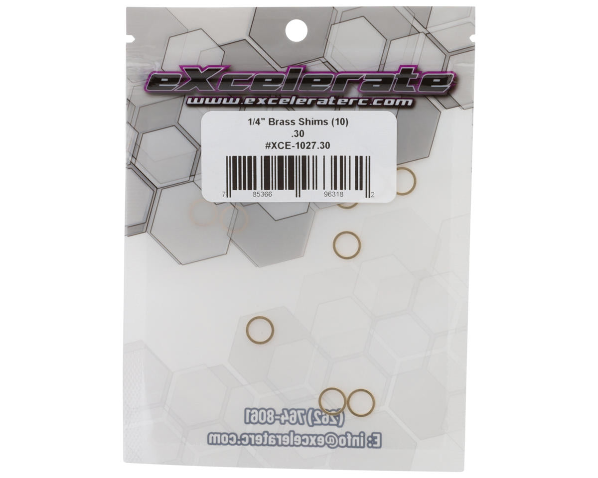 eXcelerate 1/4" Axle Brass Shims (10) (0.030")