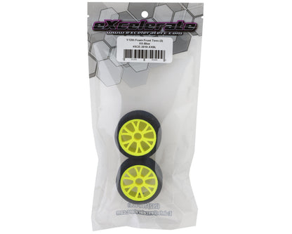 eXcelerate 1/12 Mounted "X" Compound Foam Front Tires (2) (XX Blue)