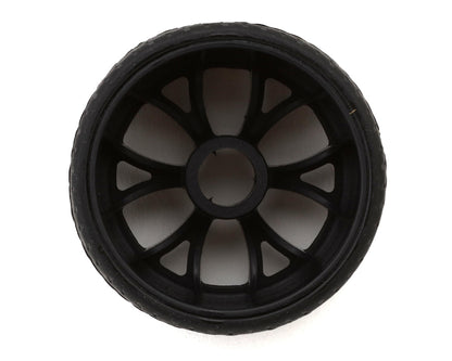 eXcelerate R12 1/12 Front & Rear Pan Car Rubber Pre-Mounted Tires Set (Black)