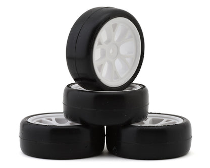 eXcelerate 1/10 Pre-Mounted Touring Car Carpet Tires (White) (4)