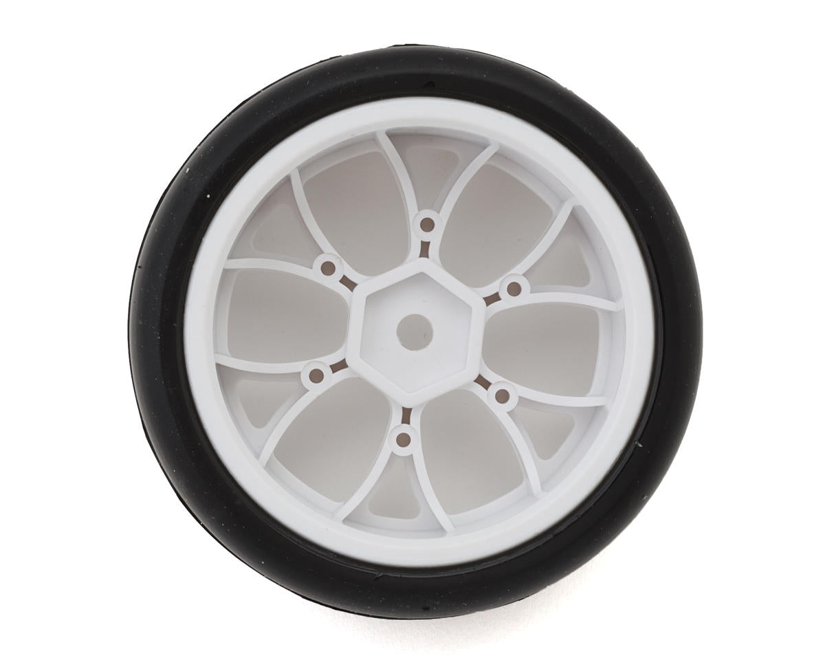 eXcelerate 1/10 Pre-Mounted Touring Car Carpet Tires (White) (4)