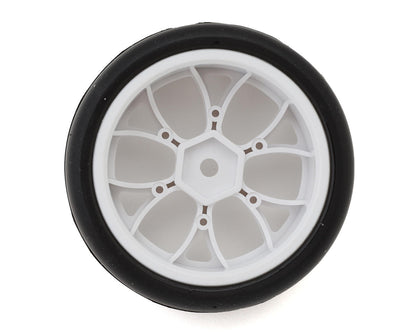 eXcelerate 1/10 Pre-Mounted Touring Car Carpet Tires (White) (4)