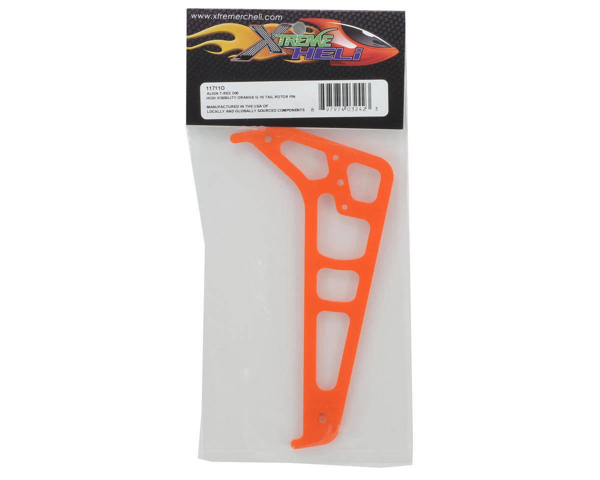 Xtreme Racing Heli "High Visibility" G-10 Tail Rotor Fin (Orange)
