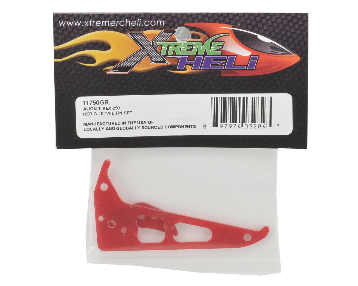 Xtreme Racing Heli Align T-Rex 250 G-10 Tail Fin Set (Red)